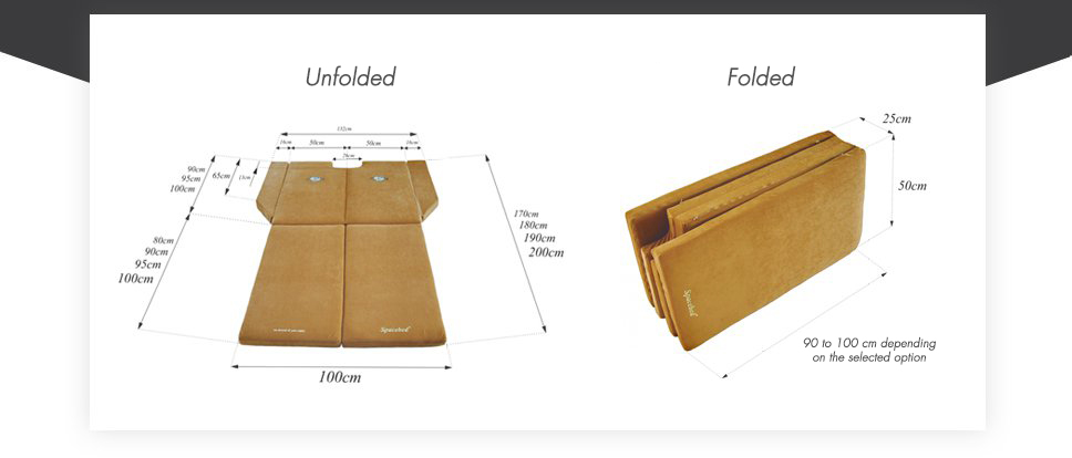 SPACEBED® folded and unfolded