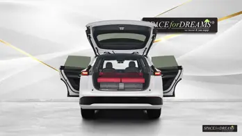 Le matelas SPACEBED® de couleur Magic Rosé repose confortablement pour des nuits paisibles lors de vos activités de plein air.